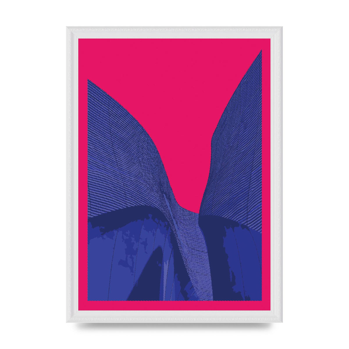 Architecture Fluro Pink Wall Art - A3 framed