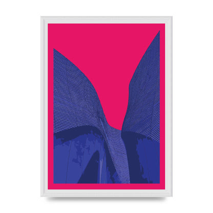 Architecture Fluro Pink Wall Art - A3 framed