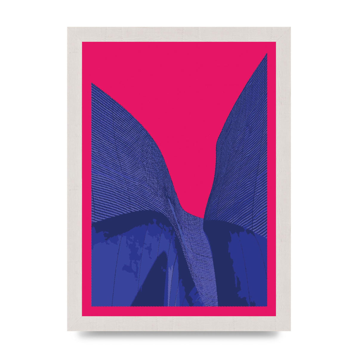 Architecture Fluro Pink Wall Art - A4 framed