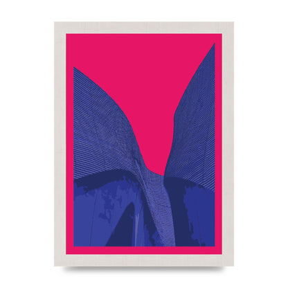 Architecture Fluro Pink Wall Art - A4 framed