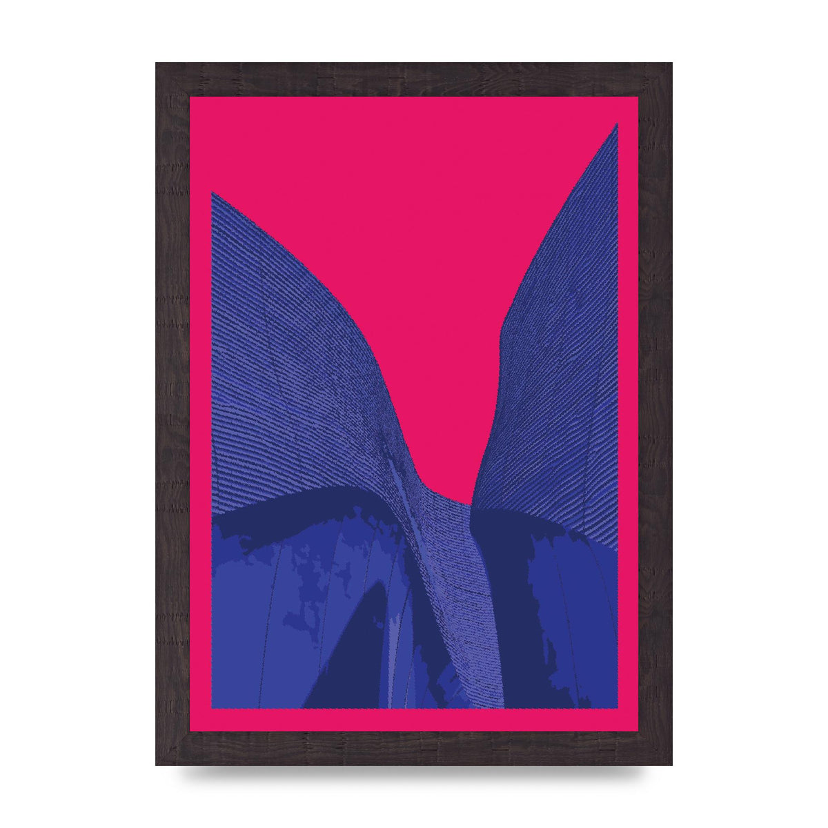 Architecture Fluro Pink Wall Art - A4 framed