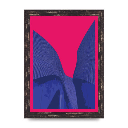 Architecture Fluro Pink Wall Art - A4 framed