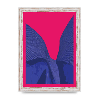 Architecture Fluro Pink Wall Art - A4 framed
