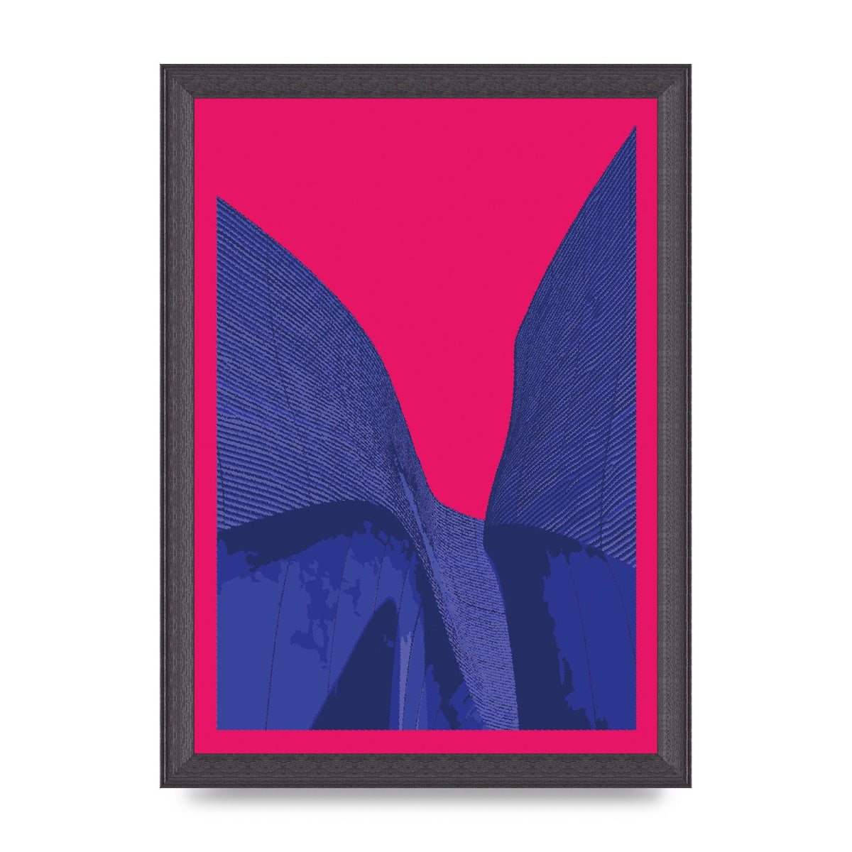 Architecture Fluro Pink Wall Art - A4 framed