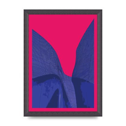 Architecture Fluro Pink Wall Art - A4 framed