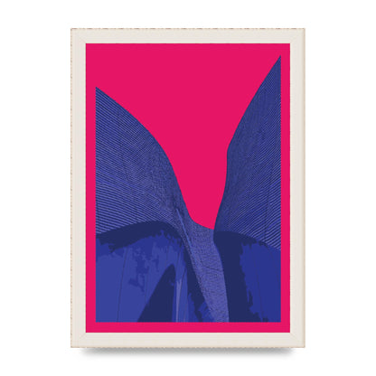 Architecture Fluro Pink Wall Art - A4 framed