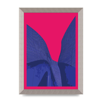 Architecture Fluro Pink Wall Art - A4 framed