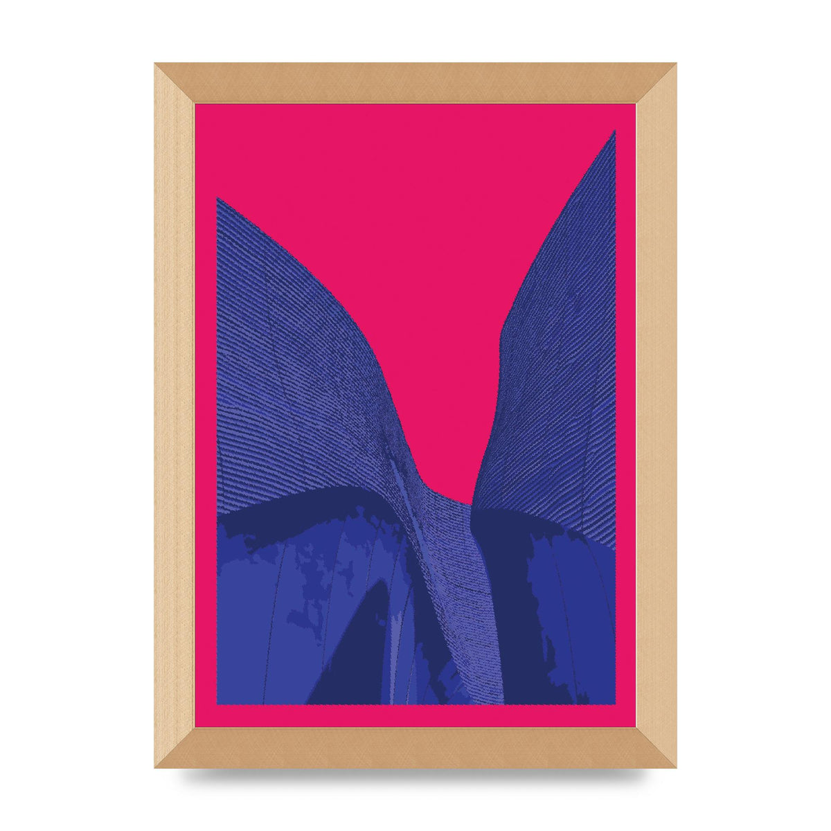 Architecture Fluro Pink Wall Art - A4 framed