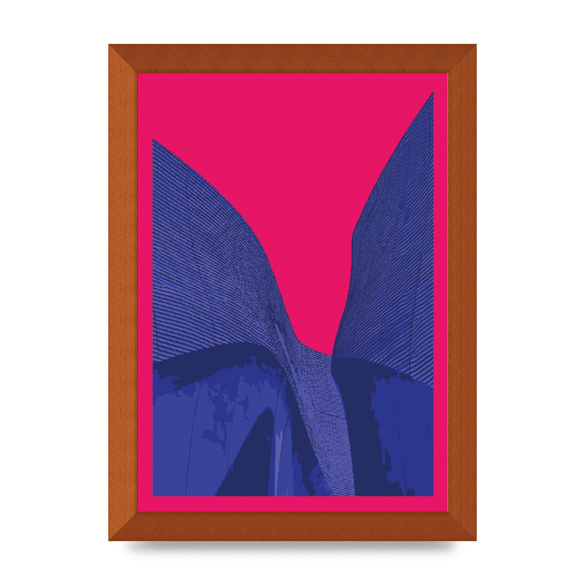 Architecture Fluro Pink Wall Art - A4 framed