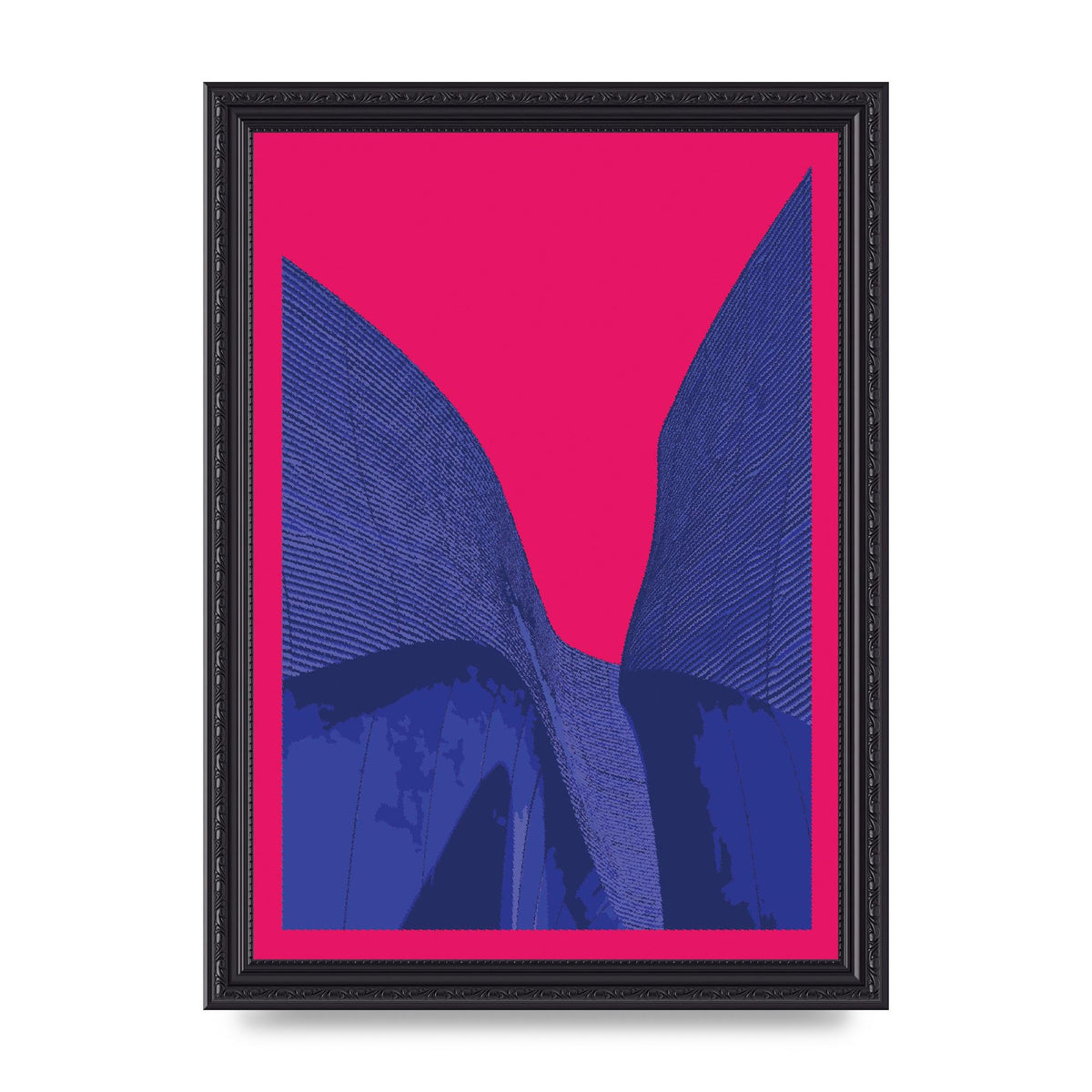 Architecture Fluro Pink Wall Art - A4 framed