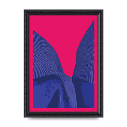 Architecture Fluro Pink Wall Art - A4 framed