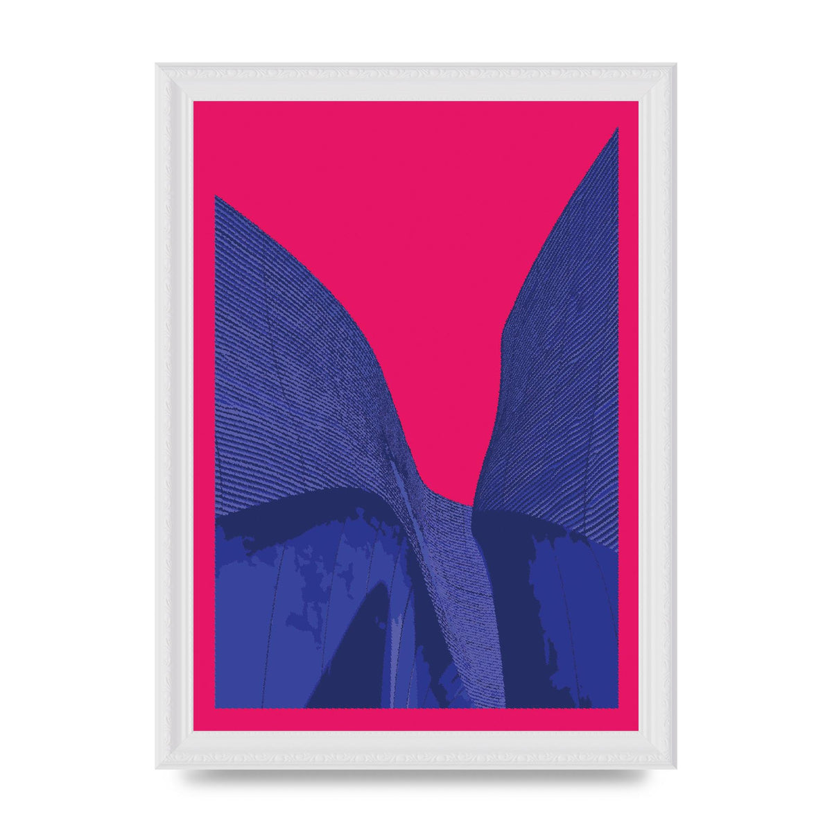 Architecture Fluro Pink Wall Art - A4 framed