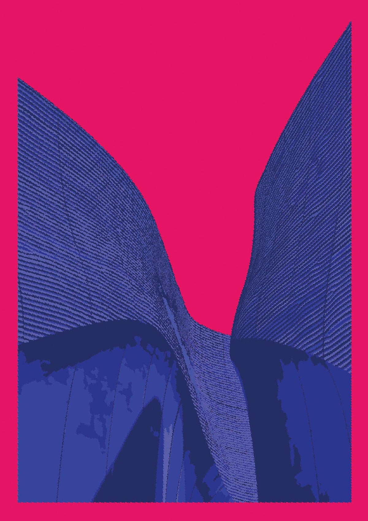 Architecture Fluro Pink Wall Art - detail