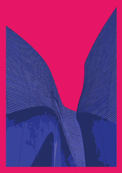 Architecture Fluro Pink Wall Art - detail