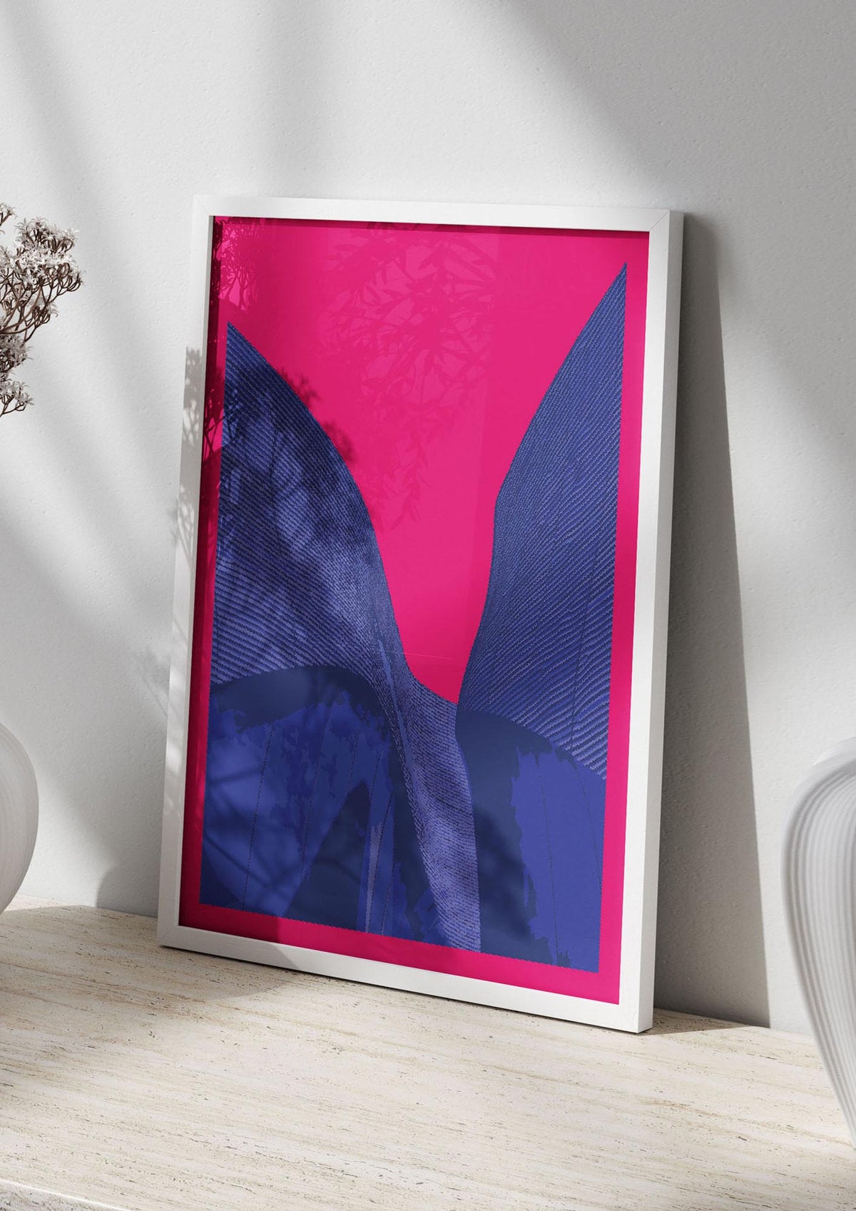 Architecture Fluro Pink Wall Art - living room 2