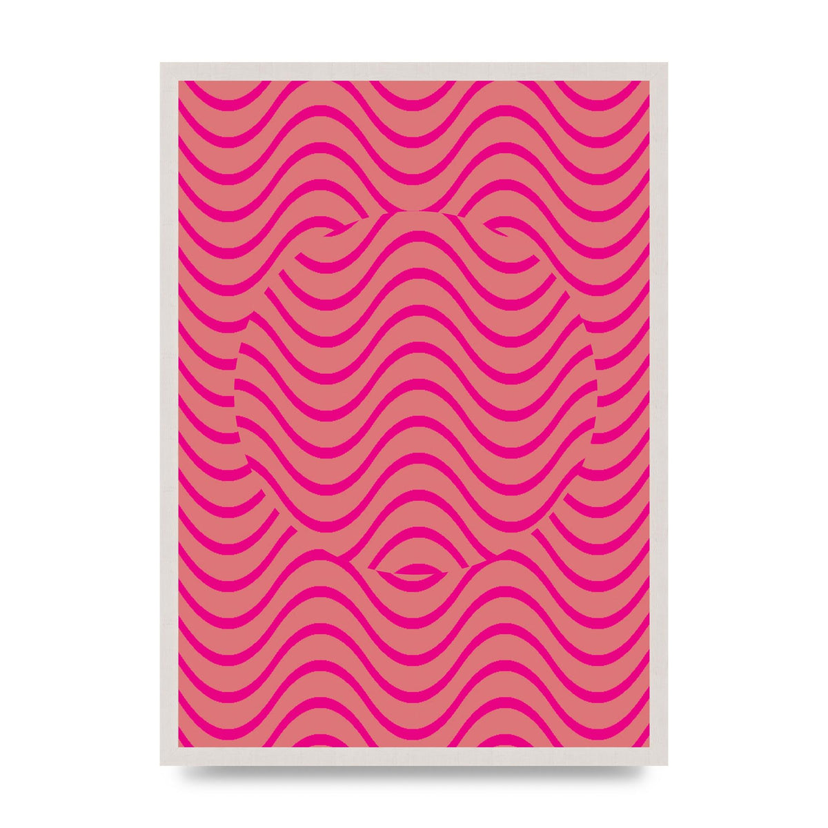Pink Swirl Printed Poster - A2 framed
