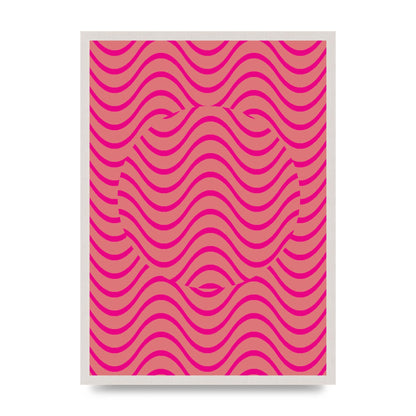 Pink Swirl Printed Poster - A2 framed