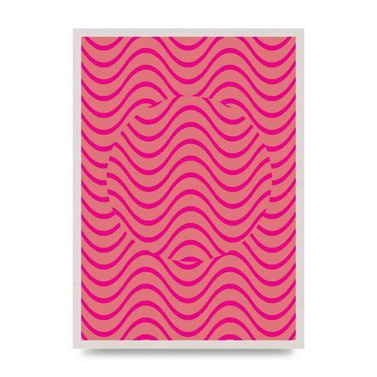 Pink Swirl Printed Poster - A2 framed