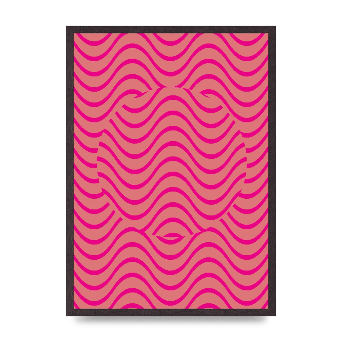 Pink Swirl Printed Poster - A2 framed