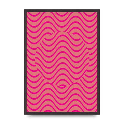 Pink Swirl Printed Poster - A2 framed