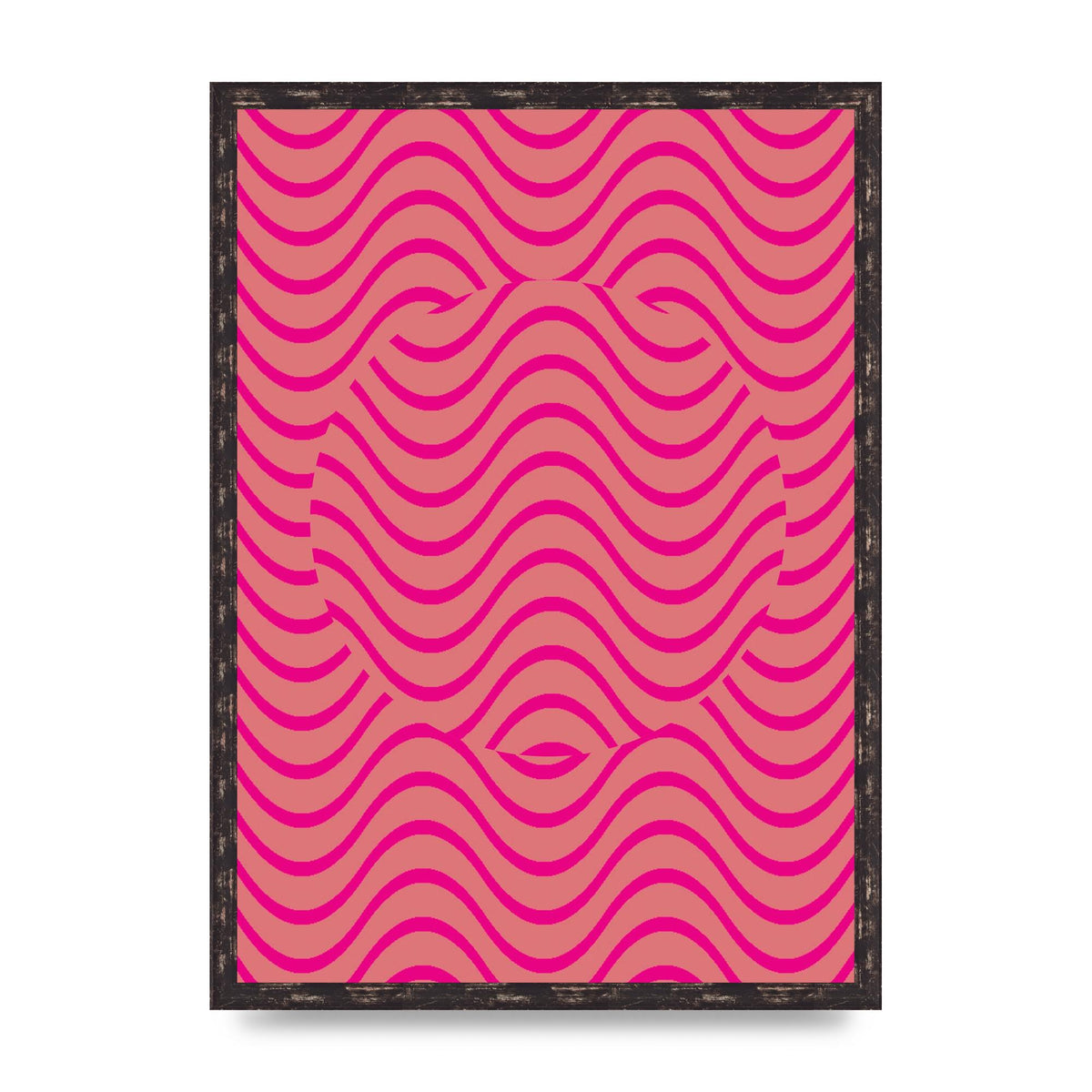 Pink Swirl Printed Poster - A2 framed