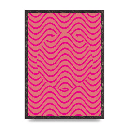 Pink Swirl Printed Poster - A2 framed