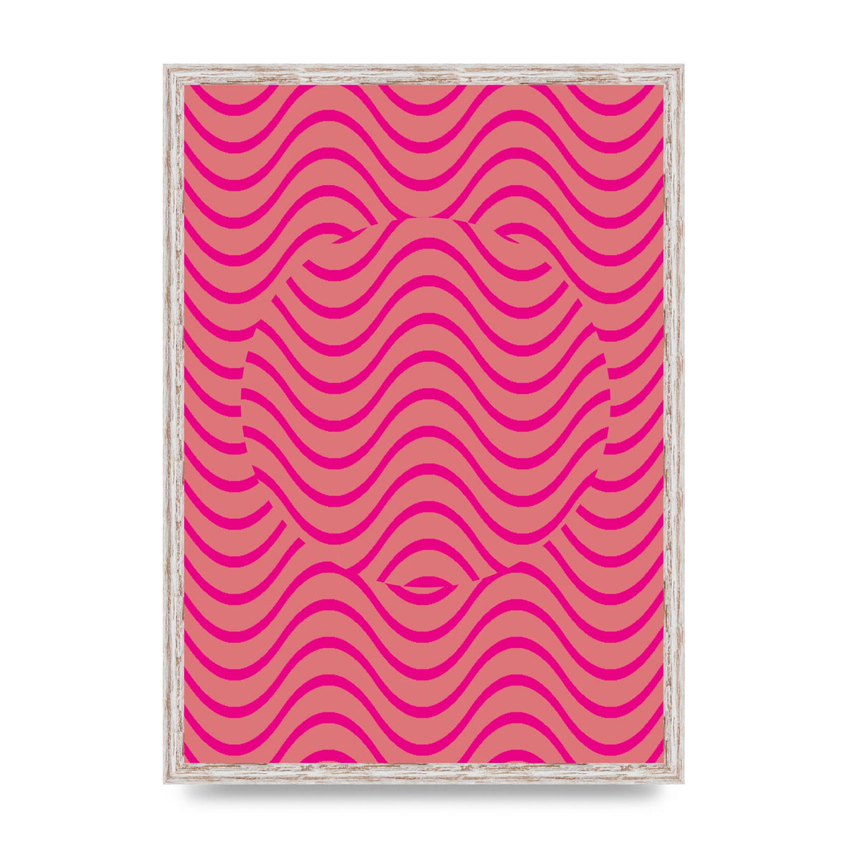 Pink Swirl Printed Poster - A2 framed