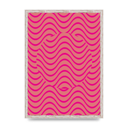 Pink Swirl Printed Poster - A2 framed