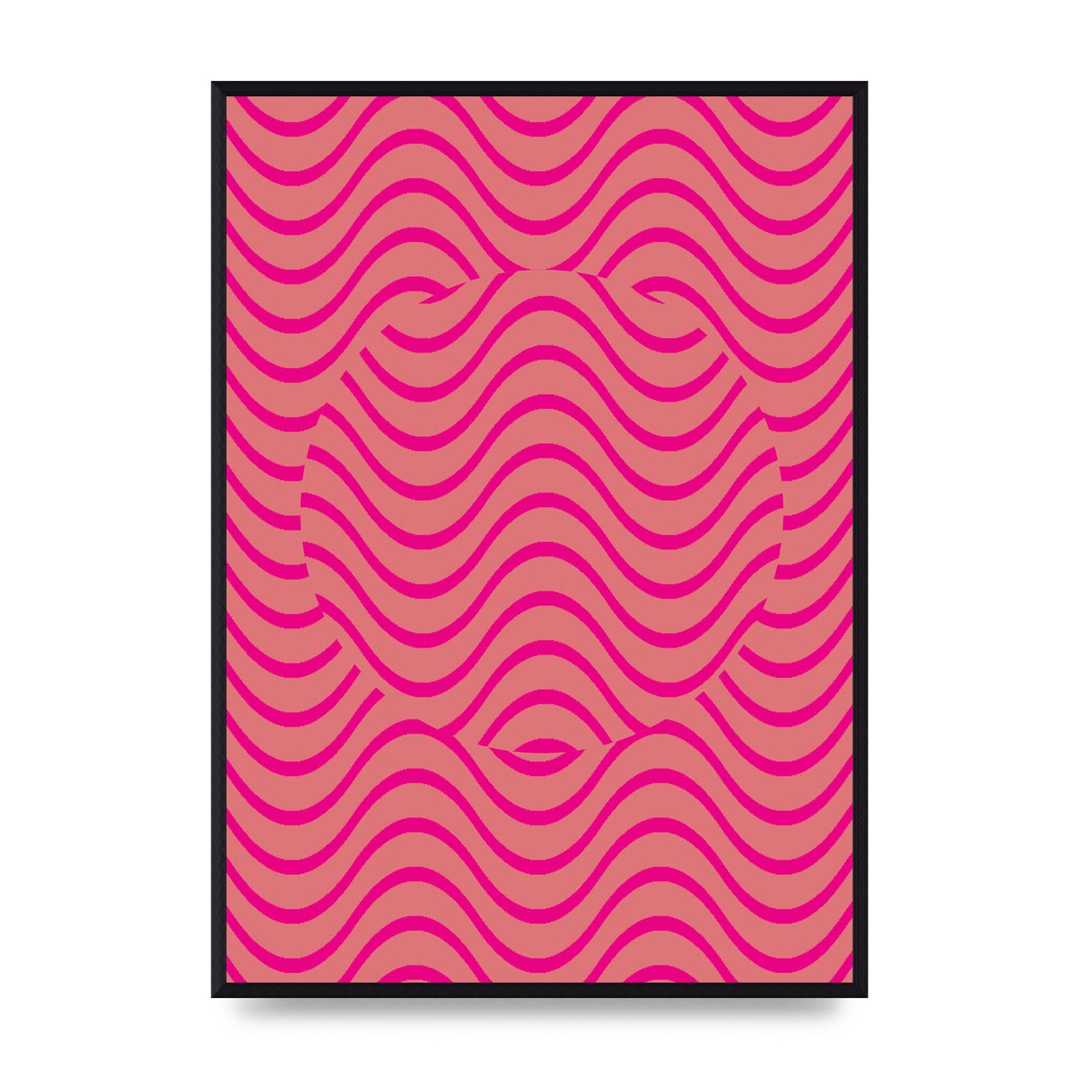 Pink Swirl Printed Poster - A2 framed