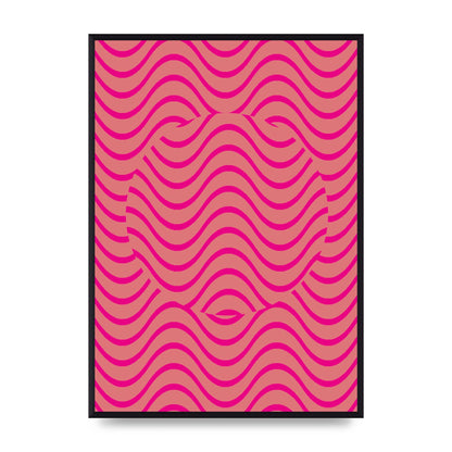 Pink Swirl Printed Poster - A2 framed