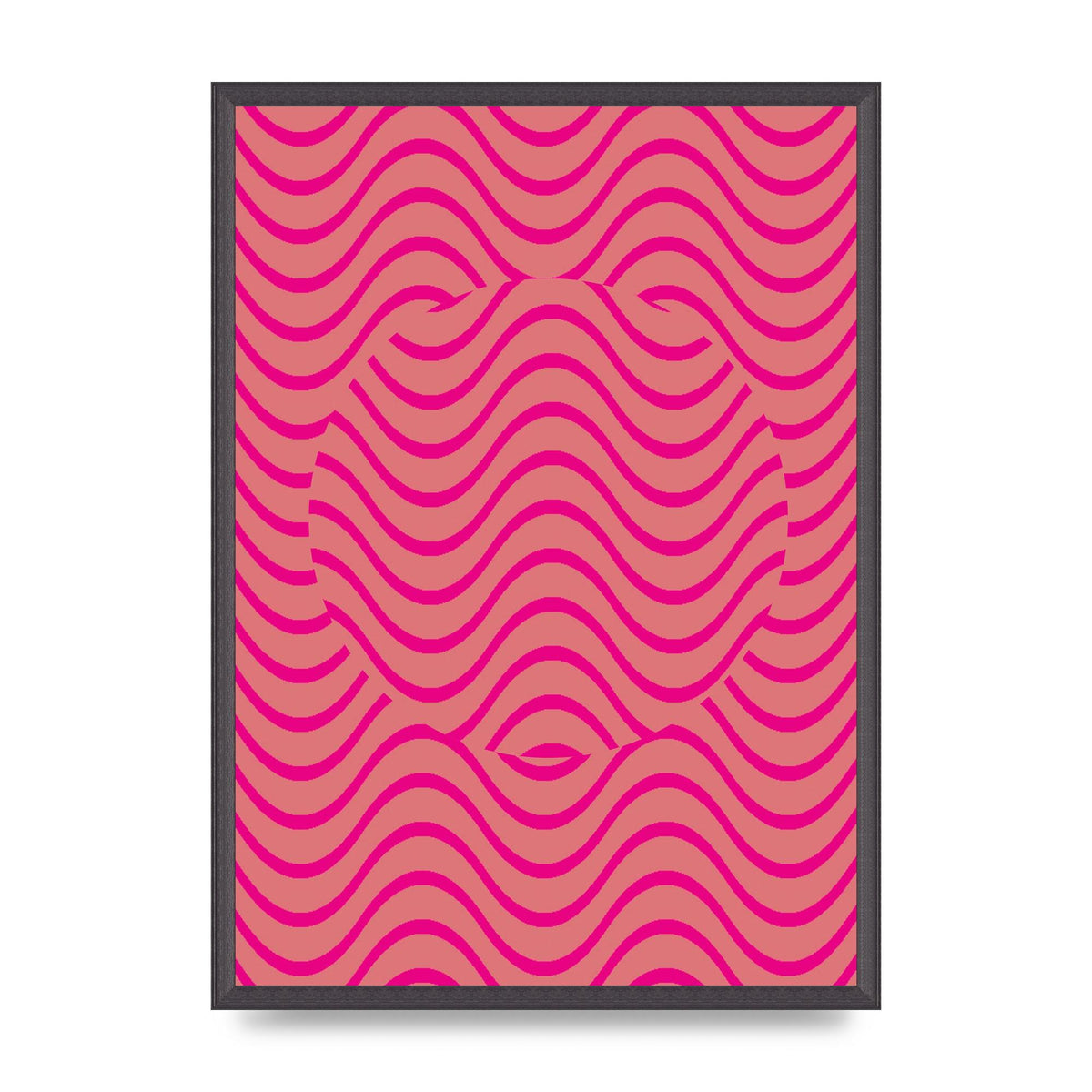 Pink Swirl Printed Poster - A2 framed