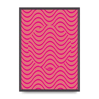 Pink Swirl Printed Poster - A2 framed