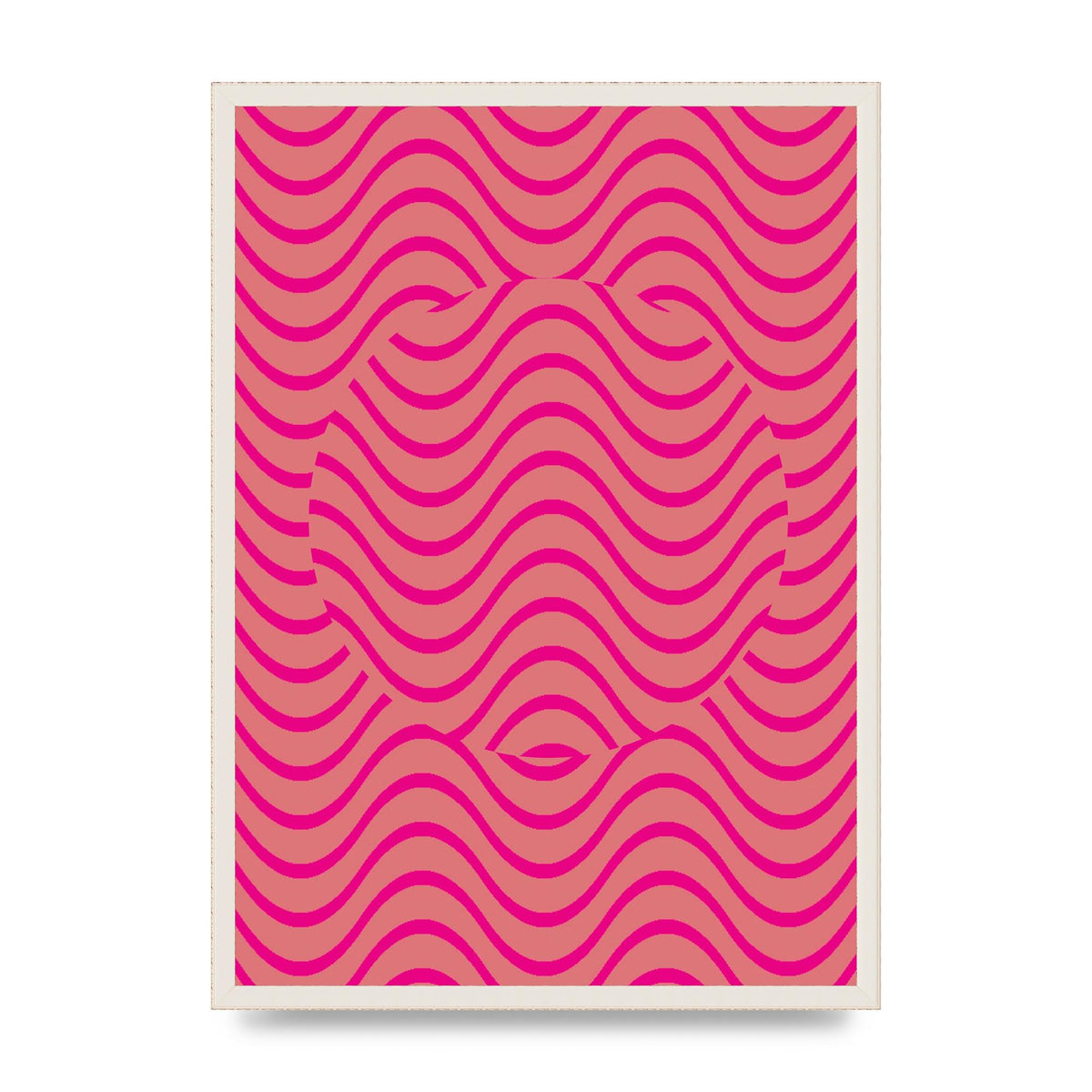 Pink Swirl Printed Poster - A2 framed