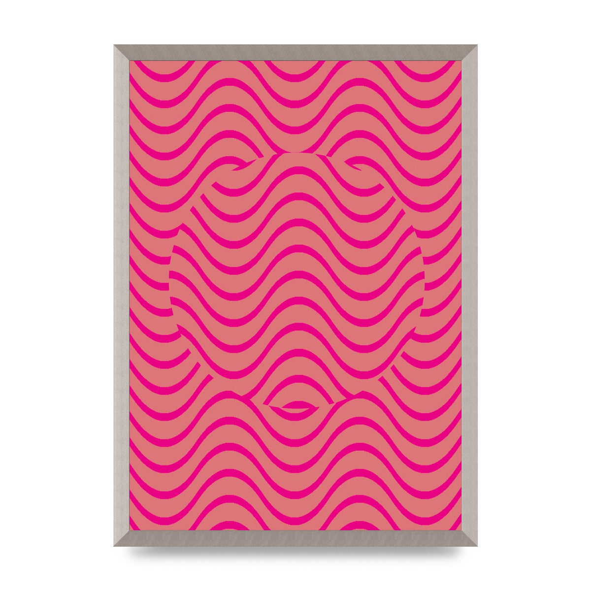 Pink Swirl Printed Poster - A2 framed