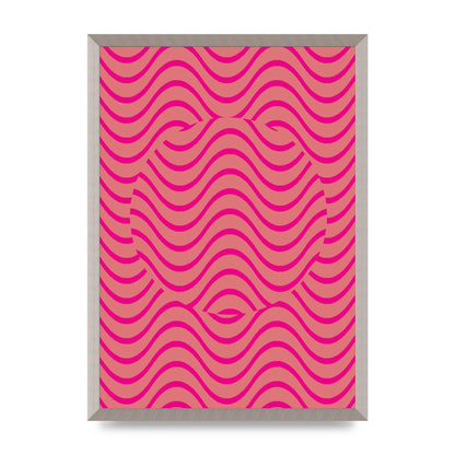 Pink Swirl Printed Poster - A2 framed