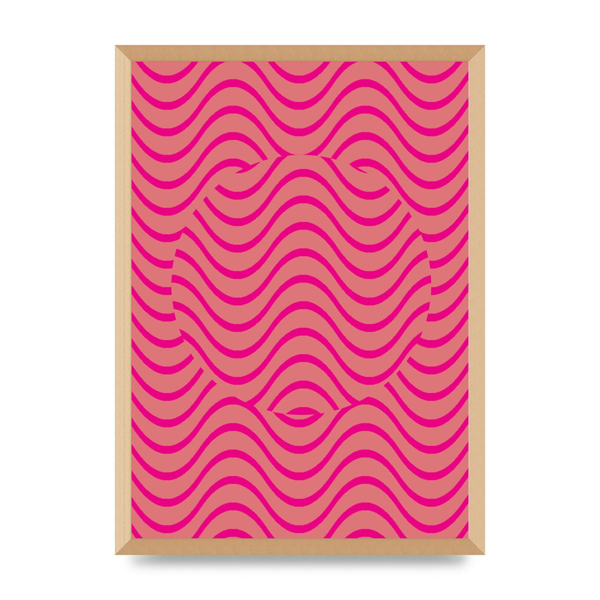 Pink Swirl Printed Poster - A2 framed