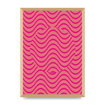 Pink Swirl Printed Poster - A2 framed