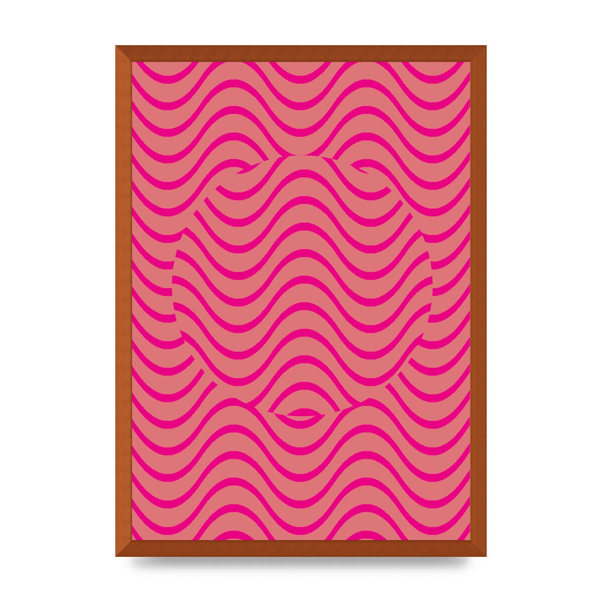 Pink Swirl Printed Poster - A2 framed