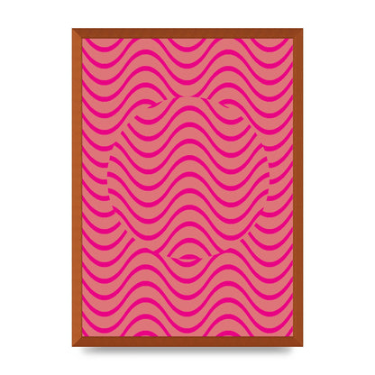 Pink Swirl Printed Poster - A2 framed