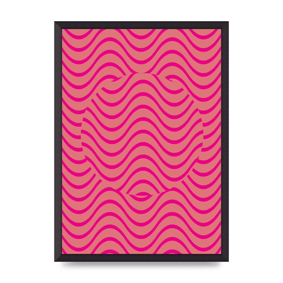 Pink Swirl Printed Poster - A2 framed