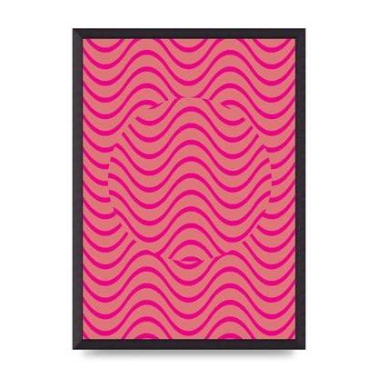 Pink Swirl Printed Poster - A2 framed