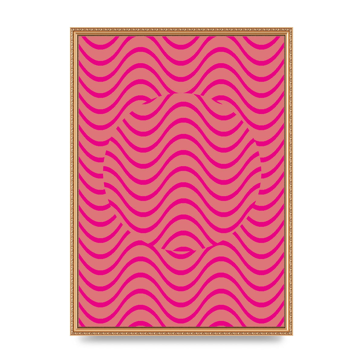 Pink Swirl Printed Poster - A2 framed