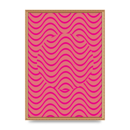 Pink Swirl Printed Poster - A2 framed