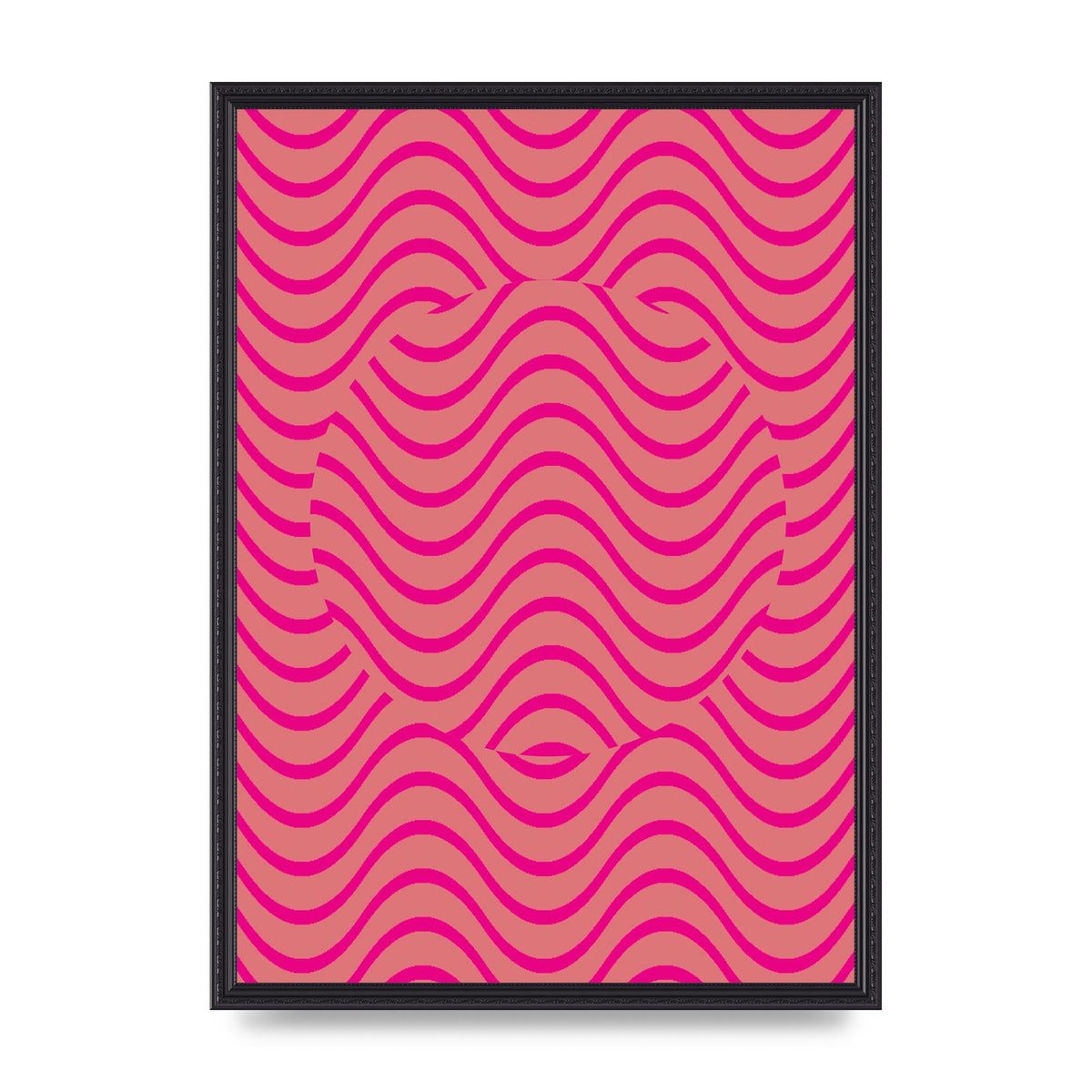 Pink Swirl Printed Poster - A2 framed