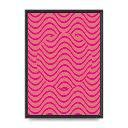 Pink Swirl Printed Poster - A2 framed