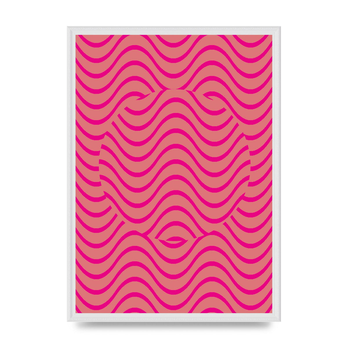 Pink Swirl Printed Poster - A2 framed