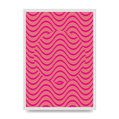 Pink Swirl Printed Poster - A2 framed