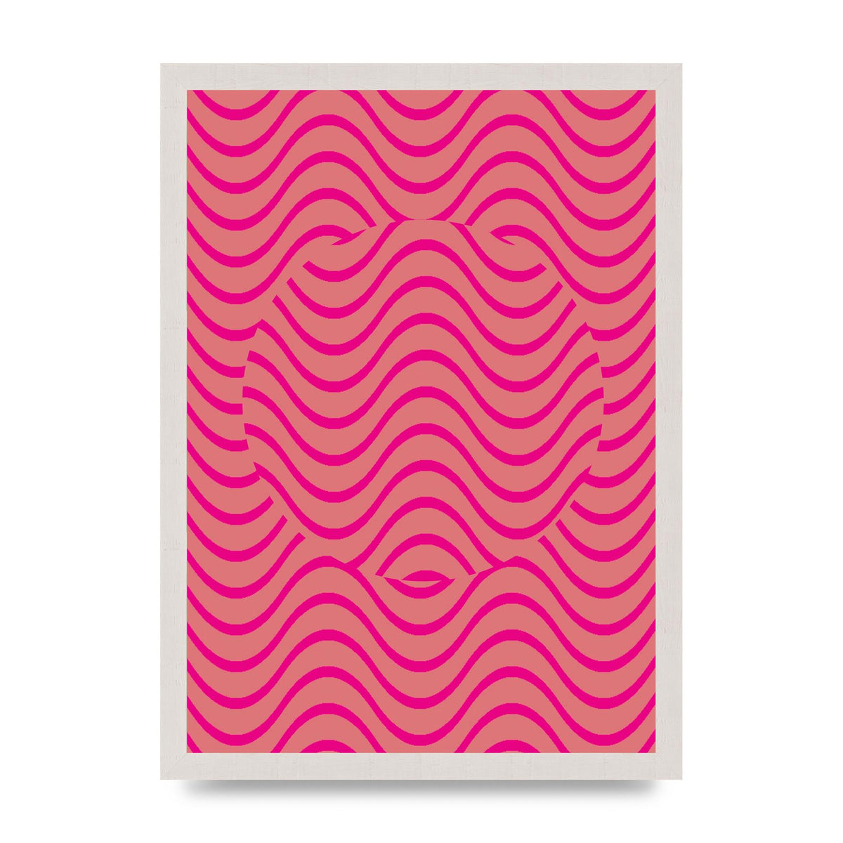 Pink Swirl Printed Poster - A3 framed