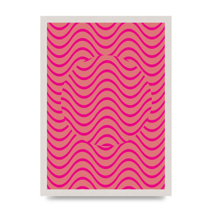 Pink Swirl Printed Poster - A3 framed