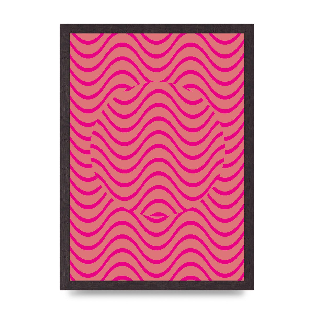 Pink Swirl Printed Poster - A3 framed